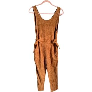 COCKLUCH Canadian Rust Orange Linen Cotton Gauze Casual Contemporary Jumpsuit XS